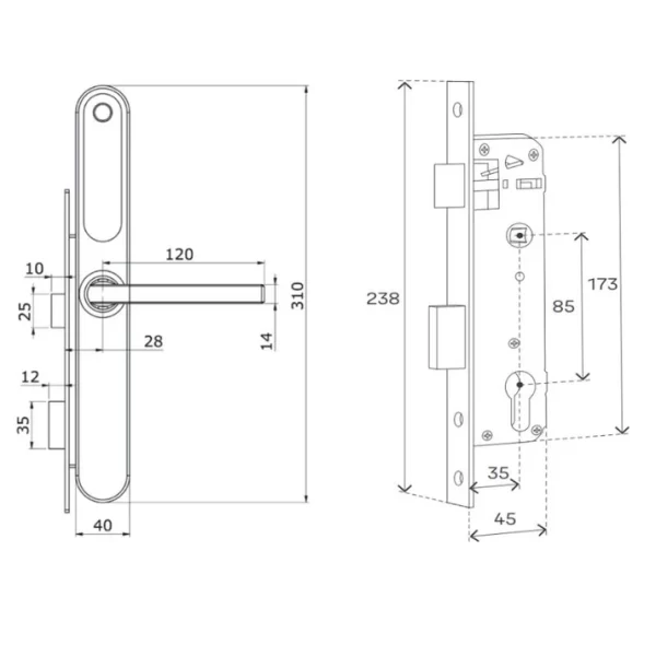 CERR. DIGITAL NEGRO P. ANG. YALE YSD100 B35 (156550)
