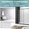MAMPARA CORREDERA 1300X1850 NEGRO TEMPLADO 6MM BATH CO.