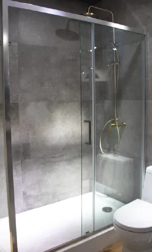 MAMPARA CORREDERA 1700X1850 ALUMINIO TEMPL.-LAM. 8MM MALVE WASSER