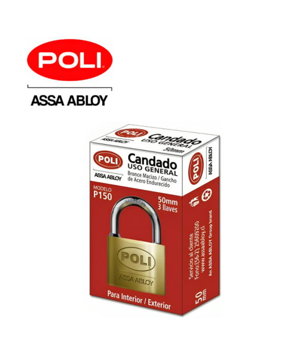 CANDADO 50MM 3 LLAVES CIERRE DOBLE ANCLAJE P150 137230