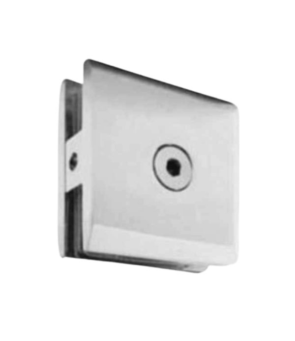 CLIP BISELADO PARA VIDRIO FIJO CON RESAQUE INOX CJ