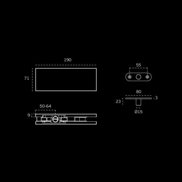 CONJ. QUICIO HIDRAULICO SOBREPUESTO CROM. P/VIDRIO JNF