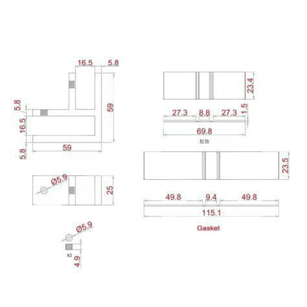 AMARRE 90 PEQUENO NEGRO CRISTAL 10 A 12mm.