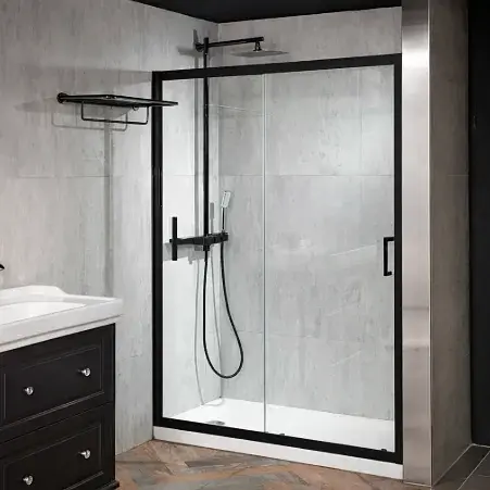 MAMPARA MALVE CORREDERA 130X185 NEGRO