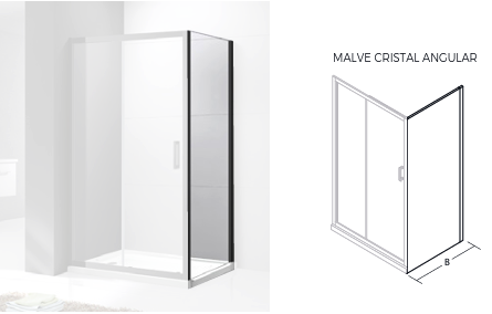 MAMPARA MALVE CORREDERA 150X185 NEGRO