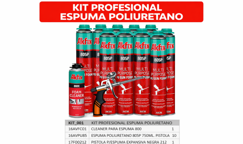e080ffee-92eb-425f-8fd8-7acd63771610 KIT PROFESIONAL ESPUMA POLIURETANO PIST+LIMPIADOR+10 ESPUMAS
