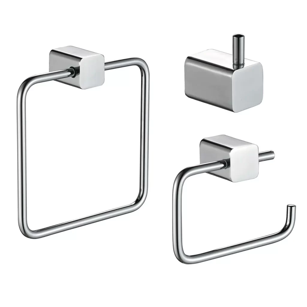 Toallero + Porta Confort + Colgador Simple - SET 3 PIEZAS ACCESORIOS LIFE CR