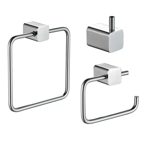 Toallero + Porta Confort + Colgador Simple - SET 3 PIEZAS ACCESORIOS LIFE CR