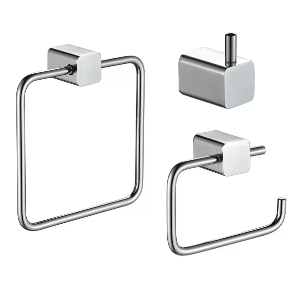 Toallero + Porta Confort + Colgador Simple - SET 3 PIEZAS ACCESORIOS LIFE CR