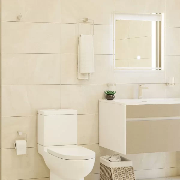 Toallero + Porta Confort + Colgador Simple - SET 3 PIEZAS ACCESORIOS LIFE CR