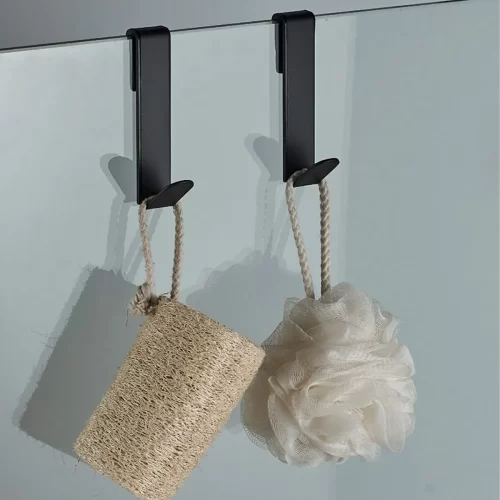 SET 2 PERCHAS PARA MAMPARA ASIS NEGRO MATE