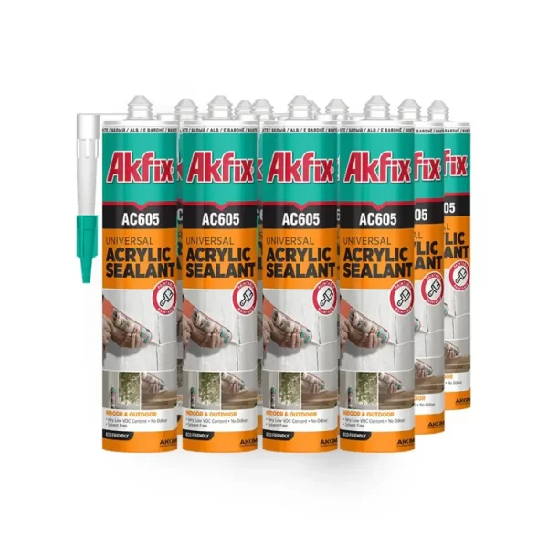 12X-SELLADOR-ACRILICO-AC605-AKFIX-BLANCO OFERTA 12 unidades - SELLADOR ACRILICO AC605 BLANCO AKFIX